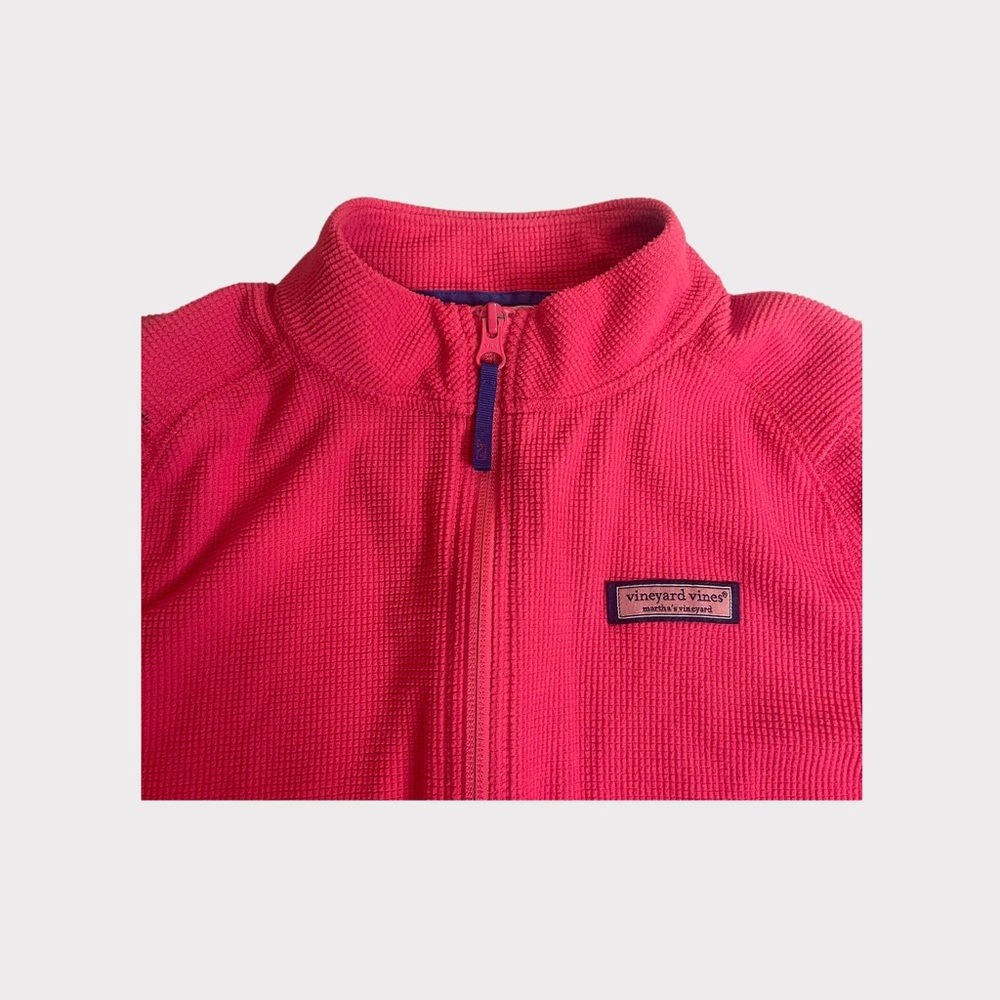 Vineyard Vines Pink Full Zip Textured Light Jacket - Picture 2 of 8